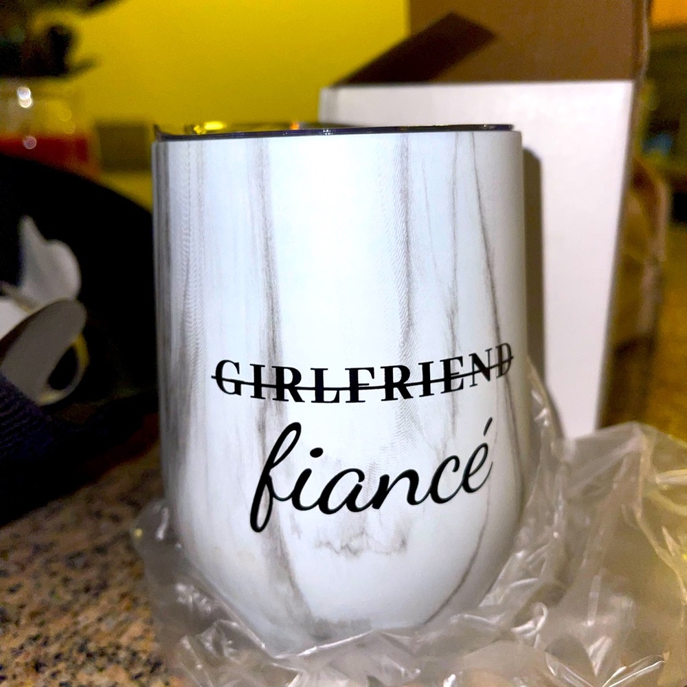Fiancé cup - new with tags and box - engagement gift